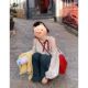 French sweet bow polka dot long-sleeved shirt for women in summer design niche loose doll shirt off-shoulder top
