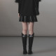XG Xue Ge 2024 winter new slim A version fish tail splicing minimalist versatile PU leather skirt XJ403021A290