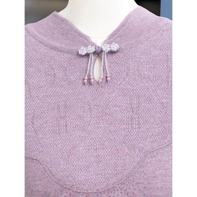 
2025 new mother's clothing stand-up collar long-sleeved sweater sweater middle-aged and elderly women's clothing autumn and winter thickened warm bottoming shirt