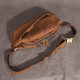 Crazy horse leather waist bag mobile phone bag men's waist bag pure cowhide retro fashion multi-functional versatile trendy leather crossbody chest bag