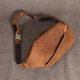 Crazy horse leather waist bag mobile phone bag men's waist bag pure cowhide retro fashion multi-functional versatile trendy leather crossbody chest bag