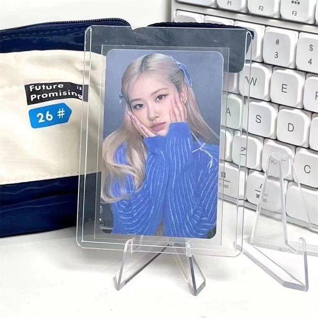 Xiaohongshu same style transparent small card display stand transparent acrylic desktop ornament medium bar display stand student