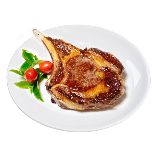 Australian original cut bone-feeding steak, marinated Tomahawk steak, 5 pieces, weigh 1300 grams, no black pepper steak sauce required
