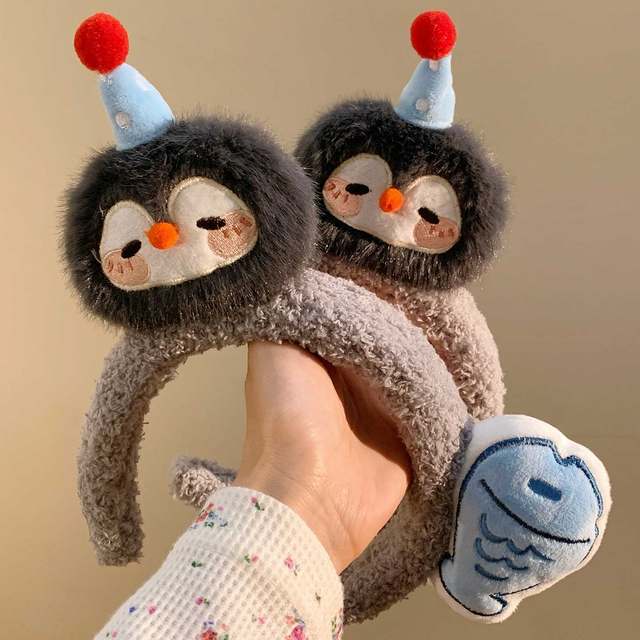 
Cute creative penguin fish plush headband for female cartoon cute hairpin hairpin for face washing and photo-pressing hair headband