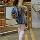 American pleated denim skirt female hot girl versatile slim large size retro old design high waist short skirt summer