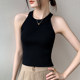 Women's halter neck knitted vest 2025 early autumn new slim fit slim suit underwear top solid color sleeveless base shirt