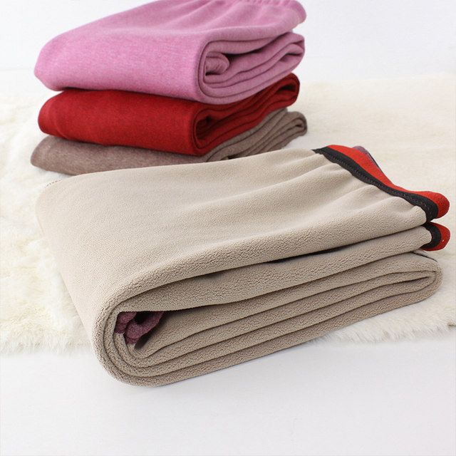 Mom's winter warm pants for women plus velvet thickened knee pads high waist middle-aged leggings grandma's autumn pants middle-aged cotton pants