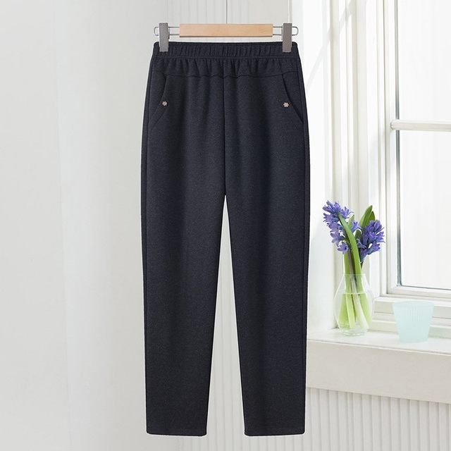 Mom's pants spring and autumn style large size casual pants 2025 new middle-aged and elderly women's autumn and winter woolen loose trousers