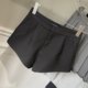 Black high-waisted A-line shorts for women in spring and summer suits, hot girls look slim and versatile, small wide-leg trousers