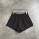 Black high-waisted A-line shorts for women in spring and summer suits, hot girls look slim and versatile, small wide-leg trousers