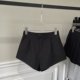 Black high-waisted A-line shorts for women in spring and summer suits, hot girls look slim and versatile, small wide-leg trousers