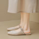 One-length belt bag-toe half slippers for women 2025 new summer flat French exterior wear beach versatile large-size mules