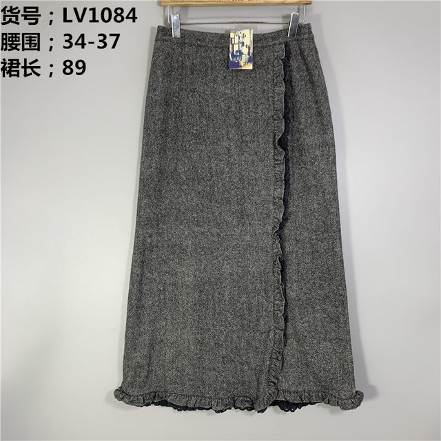 Vintage Japanese retro high waist A-line hip skirt literary retro plaid Japanese royal sister style autumn and winter middle skirt