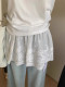 Korean lace skirt for women new spring and summer niche unique one-piece lace-up layered short skirt curtain

