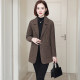 Houndstooth suit jacket for women retro middle-aged mother short style small double-sided woolen coat 2023 autumn and winter new style