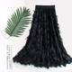 2025 summer new chiffon high-waisted versatile fairy sweet puffy tassel A-line skirt skirt large size long skirt