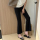 Pregnant women's flared suit trousers nine-point autumn and winter plus velvet 2025 new outer wear leggings that do not tighten the belly during pregnancy