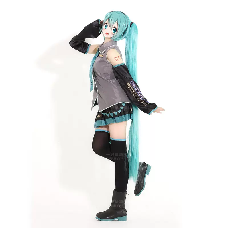 初音未来cos服女公式服假发mikucosplay服装打歌服现货全套二