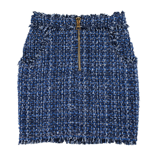 BALMAIN Balmain women's classic logo zipper skirt short skirt women's spring and summer XY limited