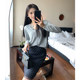 Benxi benxe miu ~ high-end casual mesh high waist hip short skirt retro polka dot A-line skirt women