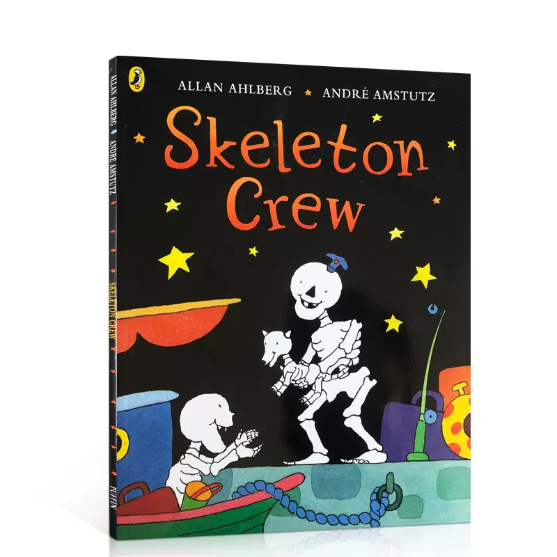 英文原版进口funnybones Skeleton Crew 3 5岁宝宝阅读趣味图画故事书亲子共读韵文式句子字汇学习骨头之歌廖彩杏推荐