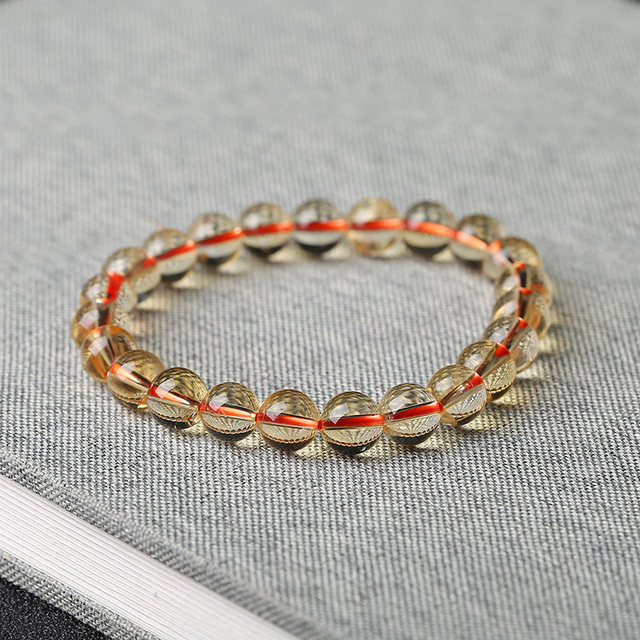 7A natural citrine loose bead bracelet for men and women DIY handmade bracelet necklace bead crystal multi-treasure single