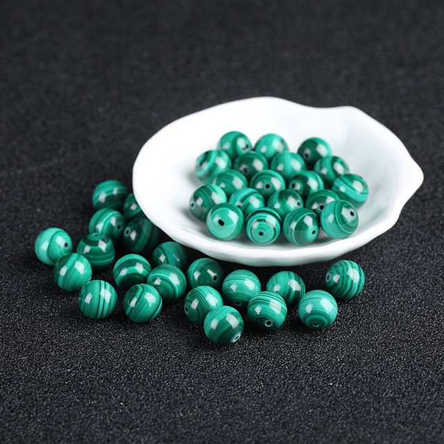 
7A natural malachite loose beads men's and women's bracelets diy handmade accessories bracelet necklace separated by beads sweater chain