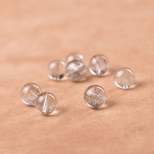 Natural silver hair wafer beads diy men's and women's bracelets beaded hand-woven rope necklace pendant jewelry single accessories