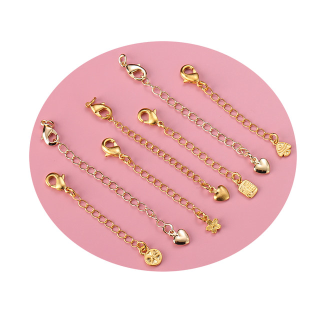 
Color-preserving sand gold bright gold extension chain bracelet ladies diy handmade bracelet love water drop lobster clasp extension chain