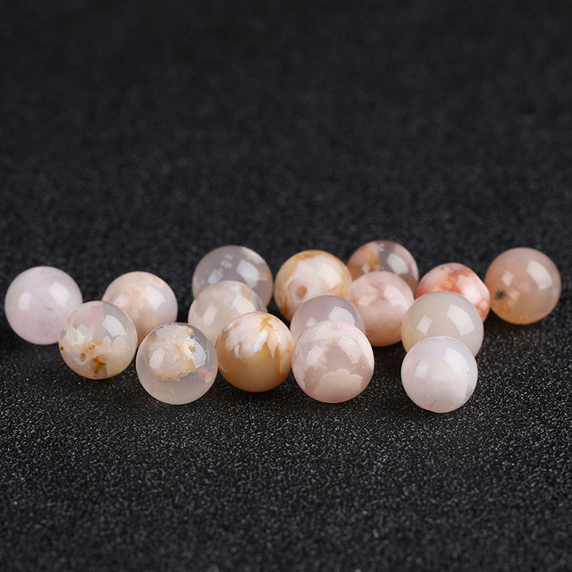 
7A natural cherry blossom agate loose bead bracelet for men and women couple style diy handmade pink agate bracelet necklace