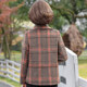 Mother's autumn thin coat, fashionable middle-aged women's plaid small suit, middle-aged and elderly autumn and winter woolen top
