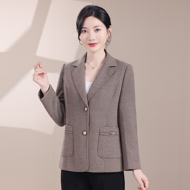 Middle-aged mother autumn suit jacket 2025 new middle-aged and elderly women's spring and autumn short fashion small suit top