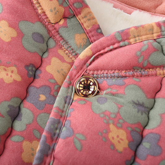 Women's new autumn and winter women's back vest plus velvet thickened half-sleeved cotton coat elderly vest to keep grandma warm