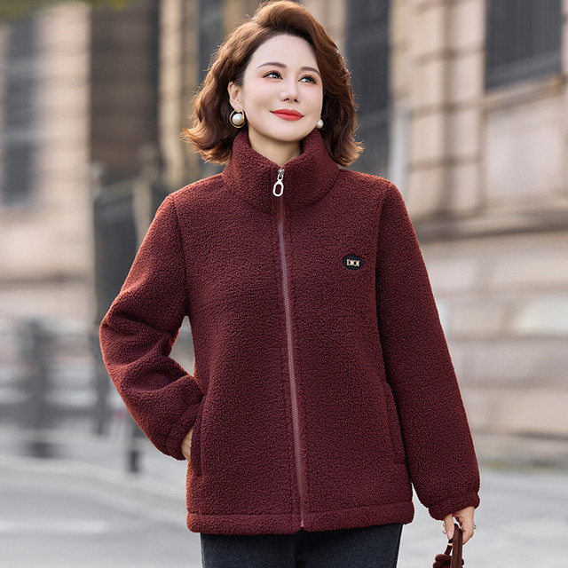 Mother's winter coat plus velvet warm cotton coat thickened middle-aged and elderly women's autumn and winter 2025 new grain velvet cotton coat