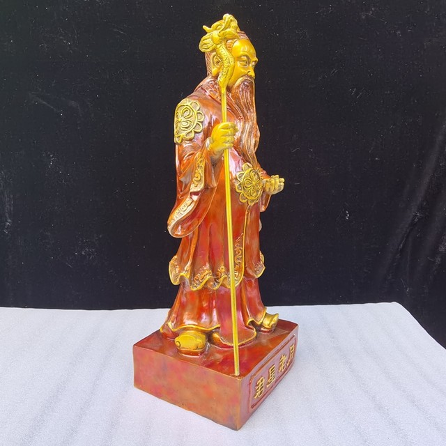 Moon Old Bronze Statue Pure Copper Happy God Home Ornaments Moon Old Star Lord God Statue Under the Moon Old Man Pulls Red Line Red Rope Red Lady
