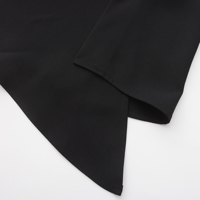 Tanni's new commuter droopy fish tail irregular black casual high waist midi skirt TN11SK601A