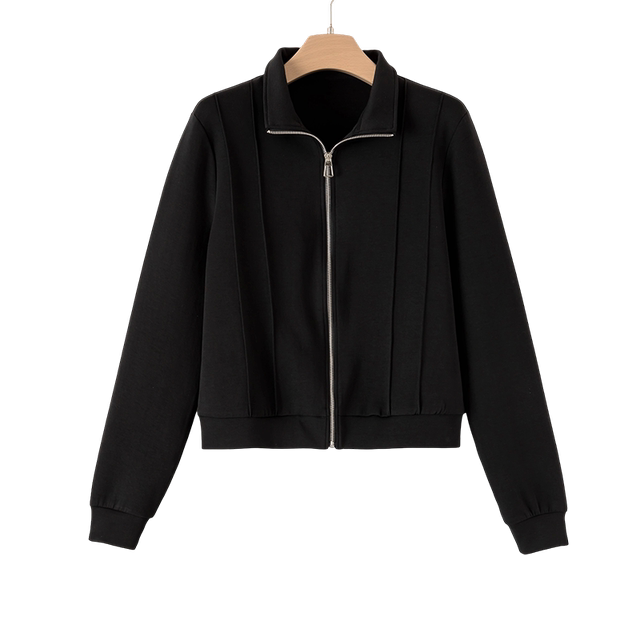 Late white 2025 spring new casual sports baseball uniform jacket solid color cotton zipper slimming jacket for women