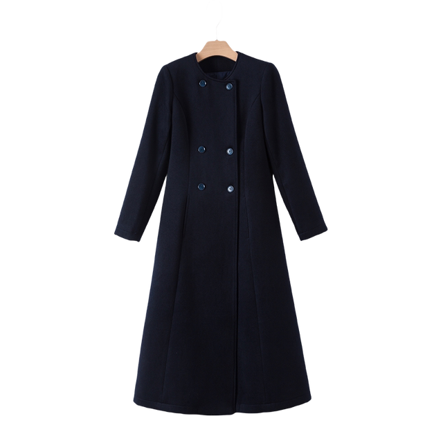 
Late white 2025 spring outfit new fashionable simple casual temperament jacket solid color wool long coat for women