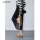 twosweet four-season commuting denim black skirt/not faded high waist straight tube small A slim mid-length skirt for women
