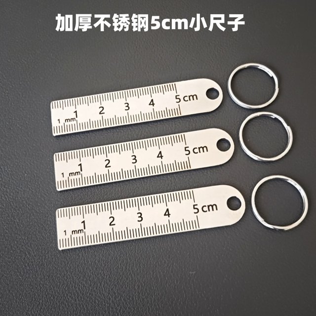 5cm small ruler 5cm mini small steel ruler stainless steel portable small ruler keychain pendant measuring small short ruler
