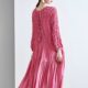 French new silk dress for women spring mulberry silk long skirt loose fashionable big hem skirt long sleeve large size women's clothing