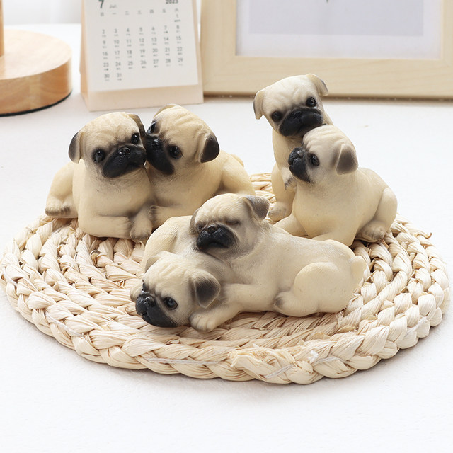 Cute little puppy ornaments simulated puppies puppies doll office desktop gardening car car decoration