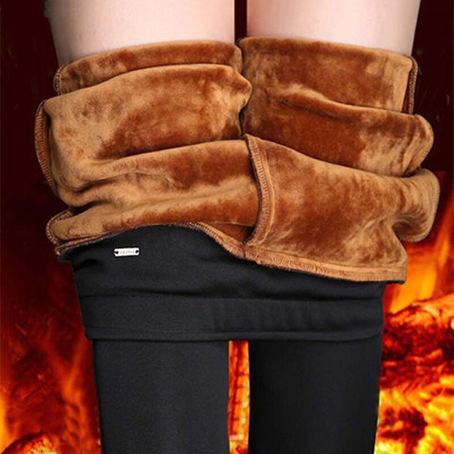 Large size women's pants autumn and winter plus velvet pants for women high waist outer wear black stretch warm pants thickened mother's pants
