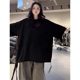 A slightly fat mm European station lazy mid-length large-size T-shirt for women in summer versatile trendy slit gray mid-sleeved top
