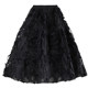 Net yarn heavy worker embroidered half -body skirt female summer large size fat mm covering thin pleated skirt casual versatile A -line skirt
