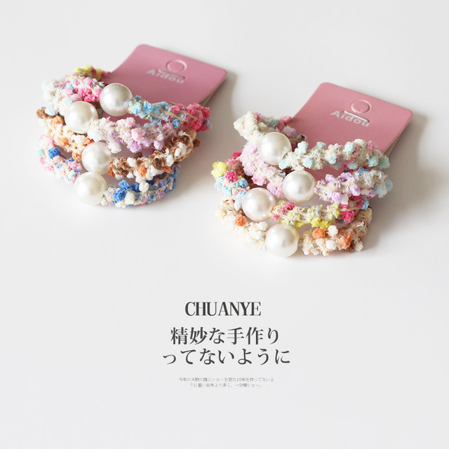 Sichuan Ye color plush hair circle women's autumn and winter internet celebrity temperament tied head rope 2023 new rubber band tied hair rope