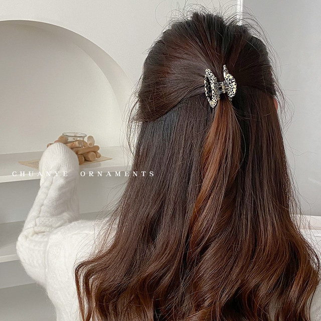 Kawano Acetate Leopard Print Clip Women's 2025 New Temperament Hair Clip Back of the Head Simple Clip Headwear Shark Clip