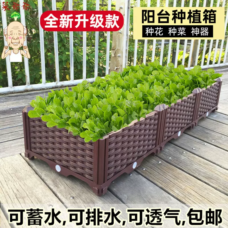 蔬菜种植箱特大阳台种菜盆长方形家庭屋顶菜园塑料种菜花