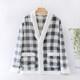 Flannel maternity pajamas tops winter thickened and velvet 2025 new winter large size cardigan confinement clothes
