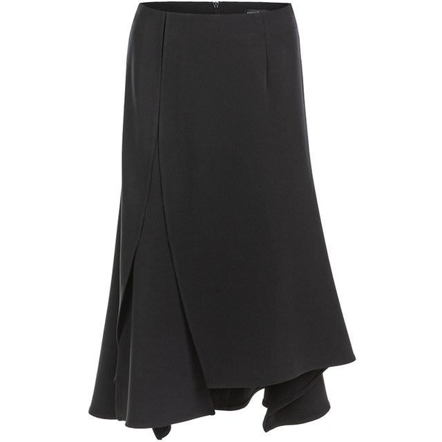 New product skirt design for famous teachers Luqiu Luqiu, female niche black asymmetrical design fishtail skirt mid-length style